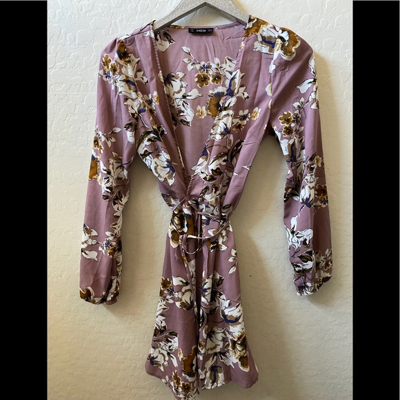 Shein Light Purple Wrap Dress - Picture 3 of 4